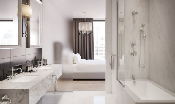 Hotel Bathroom Designs That Bring, Bathtub Shut Off Valve Apartment