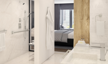 ADA features for hotel bathrooms